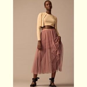 J. Crew Collection Layered Blush Tulle Skirt